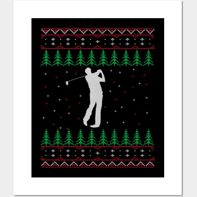 Golf Ugly Christmas Sweater Gift For Golfing Lover Wall Art by uglygiftideas